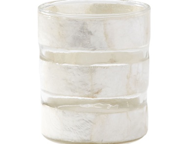 Подсвечник White Capiz Striped Votive Dimond Home