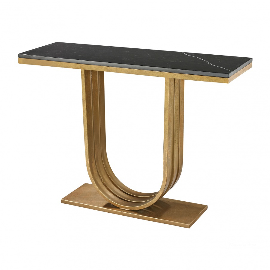 Консоль Gold Leaf And Black Marble Olympia Console Dimond Home