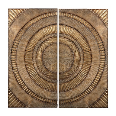 Настенный декор Set Of 2 Abstract Metal Wall Panels