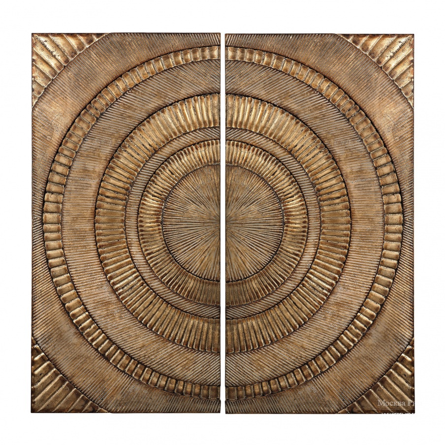 Настенный декор Set Of 2 Abstract Metal Wall Panels Dimond Home