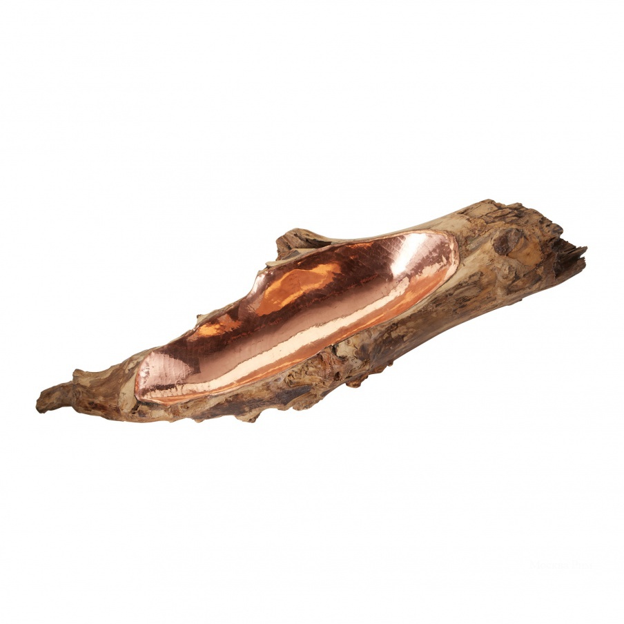 Вазочка для мелочей Short Teak Root Bowl With Copper Insert Dimond Home