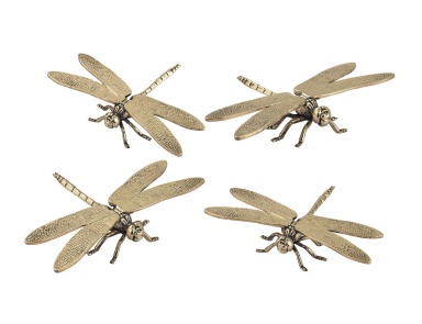 Аксессуар Set of 4 Hand Forged Gold Dragonfly Sculptures Dimond Home
