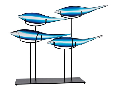 Аксессуар Tultui Ice Blue 22-Inch Glass and Metal Table Art - Small Dimond Home