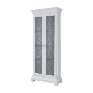 Шкаф Edwardian Display In Grain De Bois Blanc With Silver Interior
