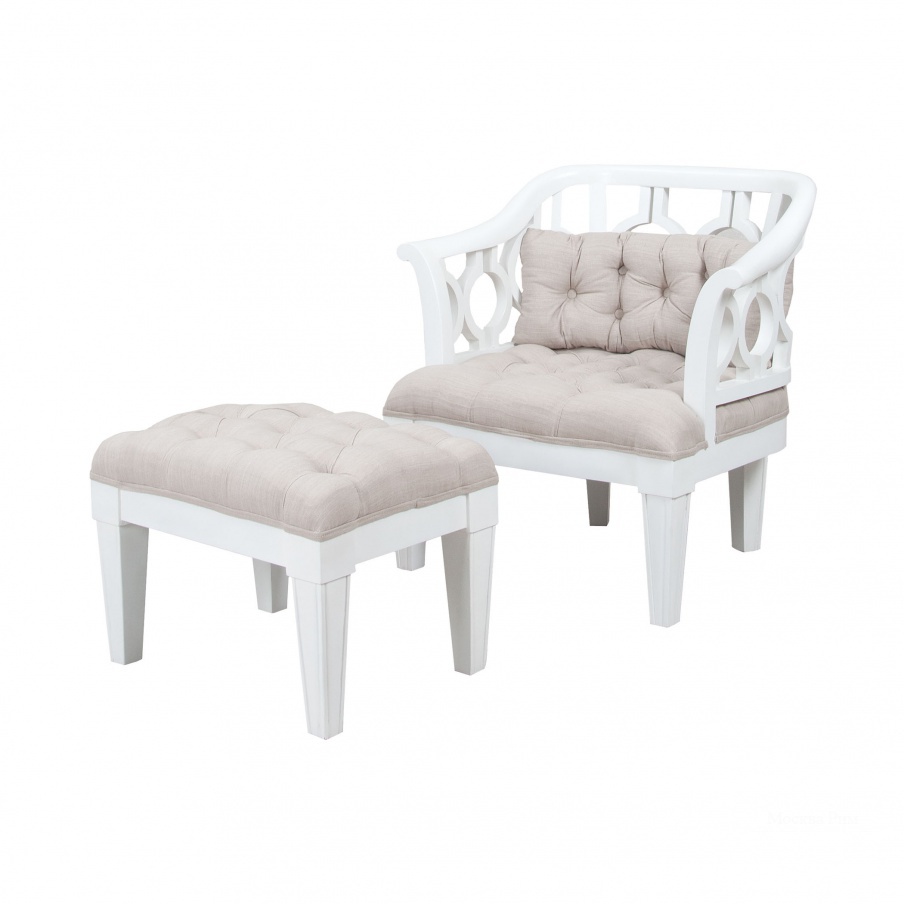 Оттоманка Soho Wing Chair And Ottoman In Grain De Bois Blanc Guild Master