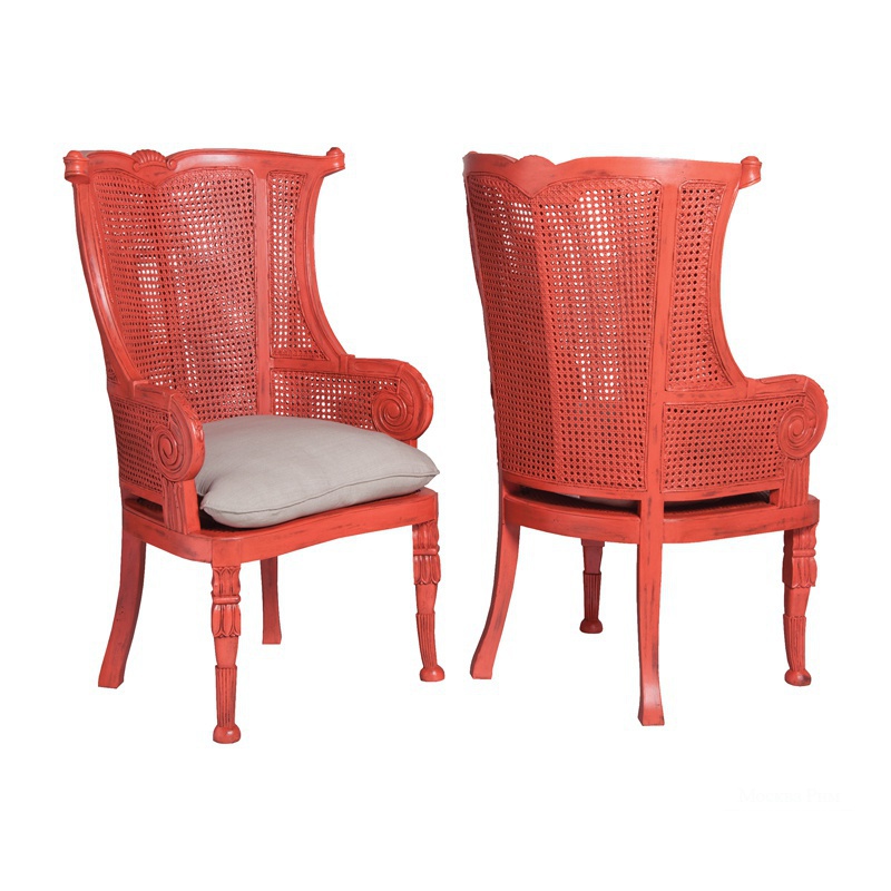 Стул Caned Wing Back Chair Guild Master