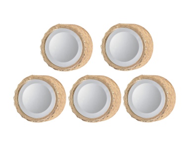 Настенное Honeycomb Deep 4" Frame Beveled Mirrors - Set of 5 Sterling