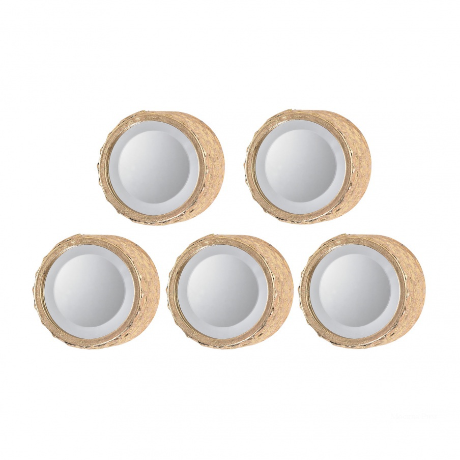 Настенное Honeycomb Deep 4" Frame Beveled Mirrors - Set of 5 Sterling