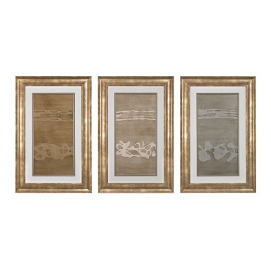 Картина Metal Alloy In Champagne Pearl And Silver - Fine Art Giclee Under Glass With Textured Acrylic Paint