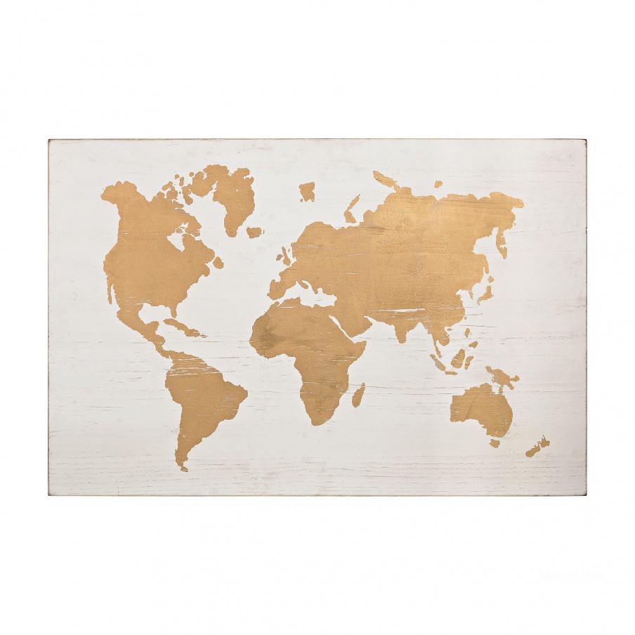 Настенный декор Metallic World Map on Wood Sterling