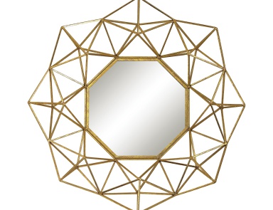 Настенное Geometric Wire Mirror Sterling