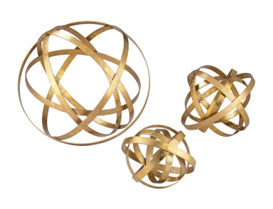Аксессуар Set of 3 Open Structure Metal Orbs Sterling