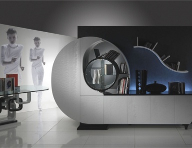 Шкаф книжный SNAIL с местом для ТВ, Carpanelli