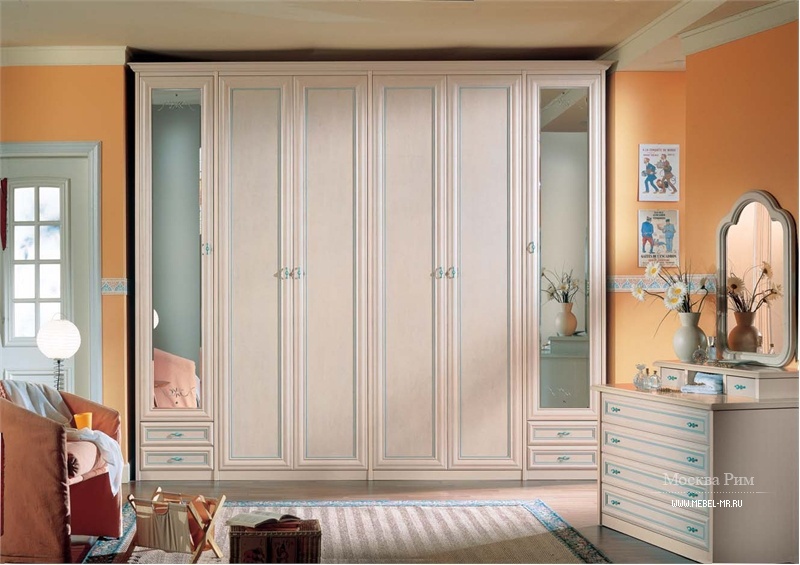 Шкаф платяной из МДФ и томбурато Daniela Beige2, Forni Mobili