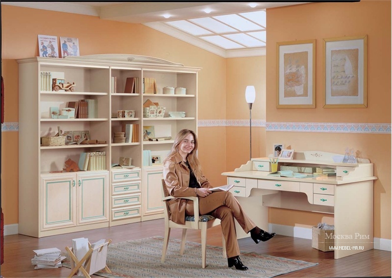 Стол письменный детский из МДФ и томбурато Daniela Beige, Forni Mobili